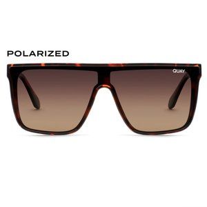 New Quay Nightfall Shield Sunglasses - Tortoise/Brown Polarized